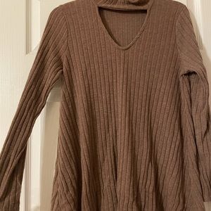 Brown cut out sweater